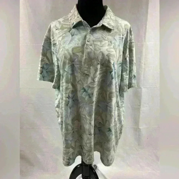 Tori Richard Hawaiian Shirt Mens Large Blue Cotton Lawn Short Sleeve - Picture 1 of 5